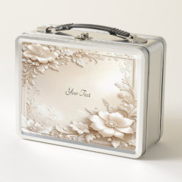 Ivory Flowers Lunch box メタルランチボックス