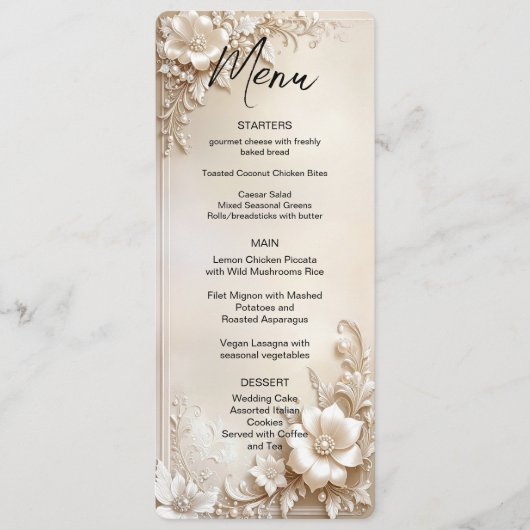 Ivory Flowers Menu メニュー (正面)