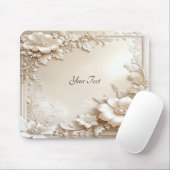 Ivory Flowers Mousepad マウスパッド (マウス)