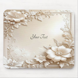 Ivory Flowers Mousepad マウスパッド