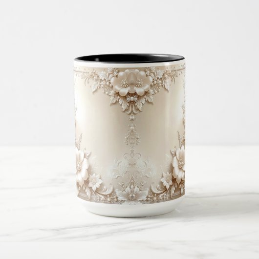 Ivory Flowers Mug マグカップ (中央)