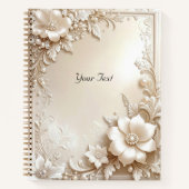 Ivory Flowers Notebook ノートブック (正面)