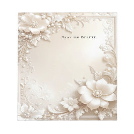 Ivory Flowers Notepad ノートパッド