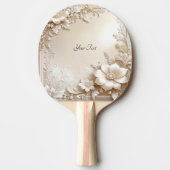 Ivory Flowers Ping Pong Paddle 卓球ラケット (正面)