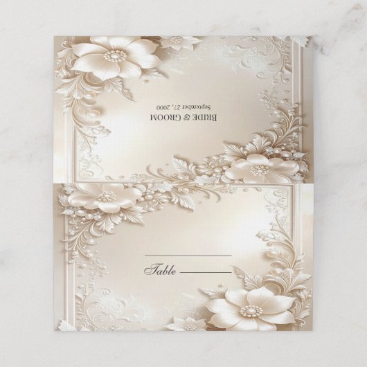 Ivory Flowers Place Card プレイスカード (外部開封)