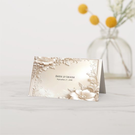 Ivory Flowers Place Card プレイスカード (裏面)