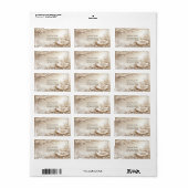 Ivory Flowers Return Address Label ラベル (フルシート)