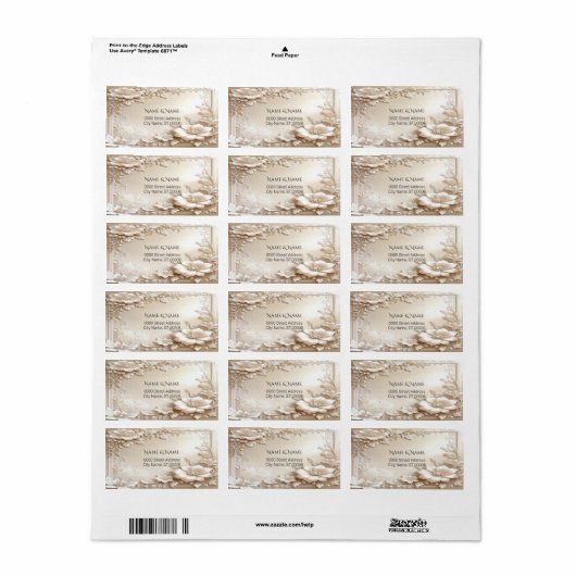 Ivory Flowers Return Address Label ラベル (フルシート)