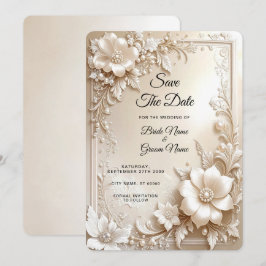 Ivory Flowers Save the Date セーブザデート