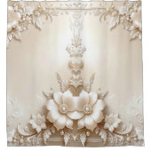 Ivory Flowers Shower Curtain シャワーカーテン (正面)