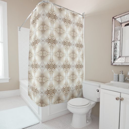Ivory Flowers Shower Curtain シャワーカーテン (インサイチュ)