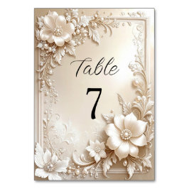 Ivory Flowers Table Number テーブルナンバー