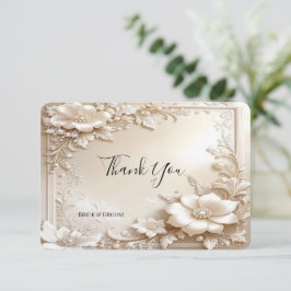 Ivory Flowers Thank You Card サンキューカード