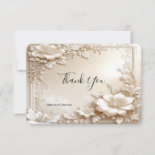 Ivory Flowers Thank You Card サンキューカード (正面)