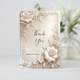 Ivory Flowers Thank You Card サンキューカード