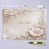 Ivory Flowers Tissue Paper 薄葉紙 (クラフト)