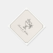 Ivory Fruit Bowl Double Frame Wedding Napkins スタンダードカクテルナプキン (角)