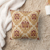 Ivory Gilded Floral Damask クッション (ブランケット)