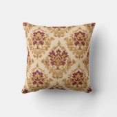 Ivory Gilded Floral Damask クッション (裏面)