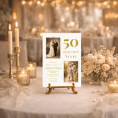 Ivory Gold 50th Anniversary Photo Then and Now  招待状