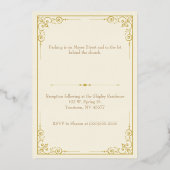 Ivory Gold Chalice and Host First Holy Communion 箔招待状 (裏面)