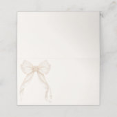 Ivory Gold Coquette Bow Baptism Cross プレイスカード (外部開封)