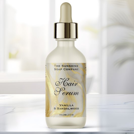 Ivory Gold Foil Cosmetics or Dropper Bottle Label ラベル