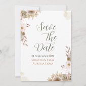 Ivory & Gold Geometric Frame Wedding Invitation 招待状 (裏面)