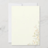 Ivory Gold Leafy Border Botanical Elegant Wedding 招待状 (裏面)