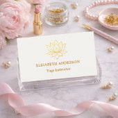 Ivory gold lutus flower Yoga Instructor 名刺