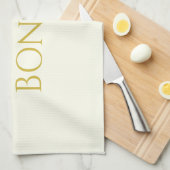 Ivory & Gold Modern Minimalist Elegant Own Name キッチンタオル (四つ折り)