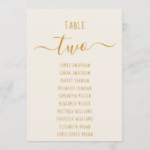 Ivory Gold Modern Script Simple Seating Chart Card (裏面)