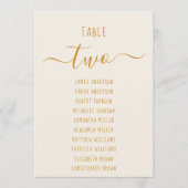 Ivory Gold Modern Script Simple Seating Chart Card (正面)