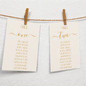 Ivory Gold Modern Script Simple Seating Chart Card