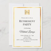 Ivory gold retirement party business logo 招待状 (正面)