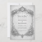 Ivory Gothic wedding save the date invitation 案内状 (正面)