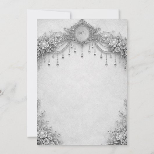 Ivory Gothic wedding save the date invitation 案内状 (裏面)