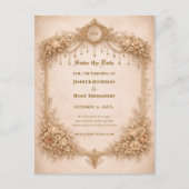 Ivory Gothic wedding save the date postcard 案内ポストカード (正面)