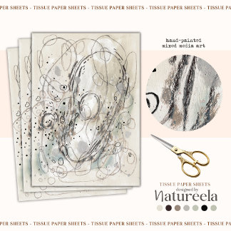 Ivory Gray Sand Abstract Decoupage Tissue Paper 薄葉紙