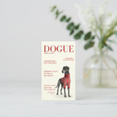 Ivory Great Dane Dogue Magazine Business Card 名刺 (スタンド正面)