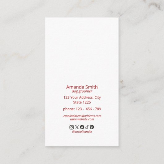 Ivory Great Dane Dogue Magazine Business Card 名刺 (裏面)