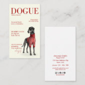 Ivory Great Dane Dogue Magazine Business Card 名刺 (正面/裏面)