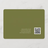 Ivory & Green | Chic Rose Wedding Detail QR Code  エンクロージャーカード (裏面)