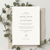 Ivory & Green | Chic Watercolor Floral Wedding  招待状
