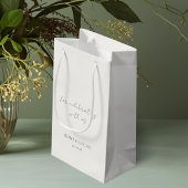 Ivory | Green Floral Monogram Wedding Thank You スモールペーパーバッグ