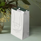 Ivory & Green | Floral Monogram Wedding Thank You スモールペーパーバッグ