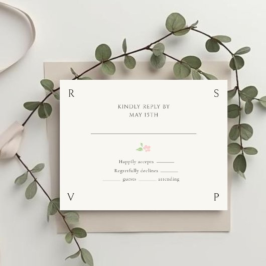 Ivory & Green | Floral Rose Wedding RSVP 