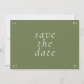 Ivory & Green | Floral Rose Wedding Save The Date セーブザデート (裏面)