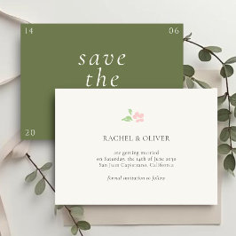 Ivory & Green | Floral Rose Wedding Save The Date セーブザデート