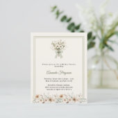 Ivory green florals Bridal Shower invitation (スタンド正面)